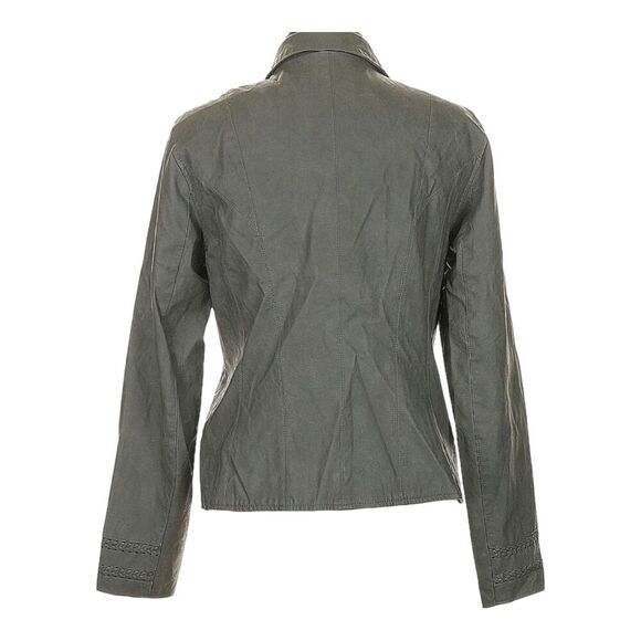 Kut From the Kloth Gray Faux Leather Moto Jacket Women's M NEW- Whipstitch Solid - Picture 4 of 11